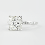 1.80 CT Cushion Cut Moissanite Pave Engagement Ring