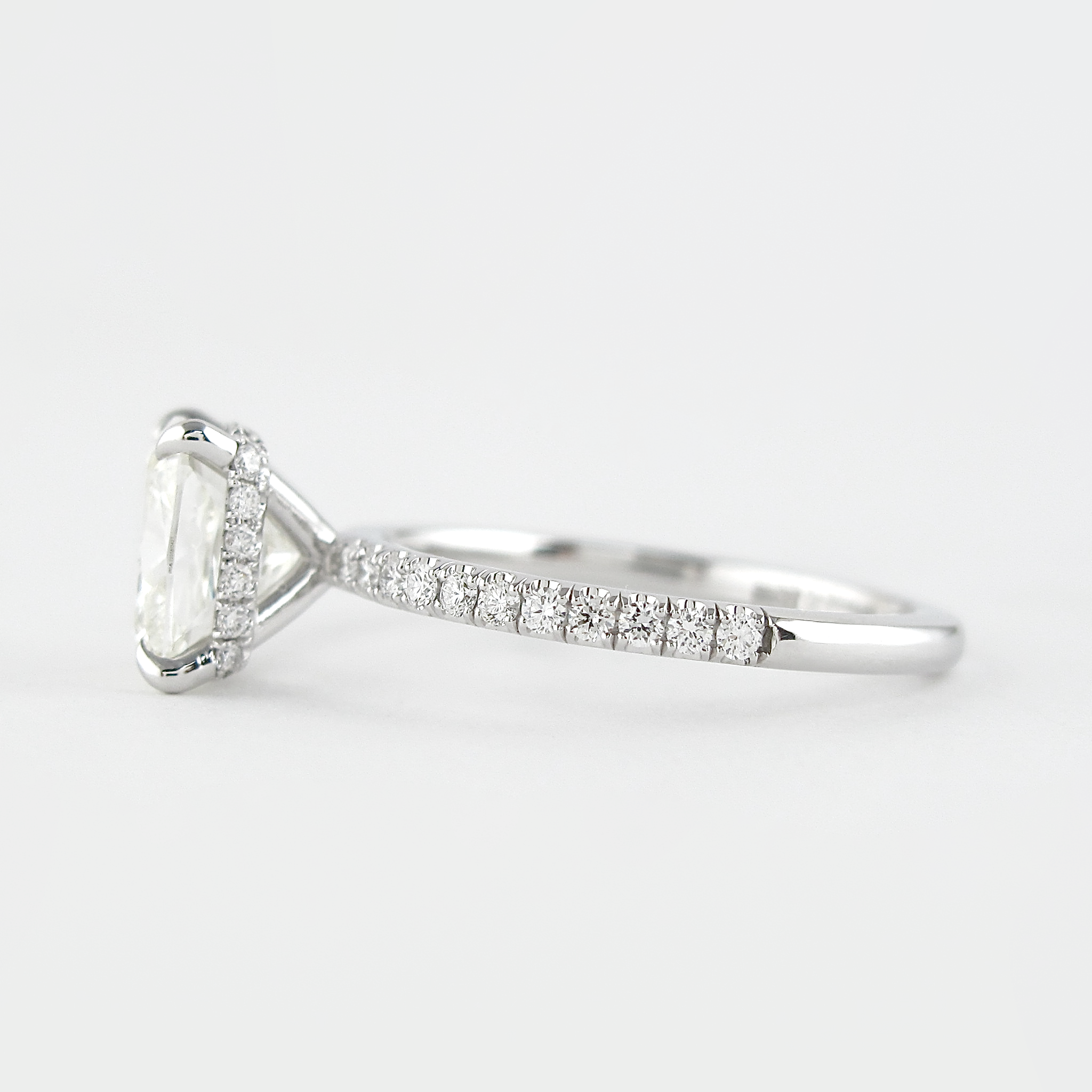 1.80 CT Cushion Cut Moissanite Pave Engagement Ring