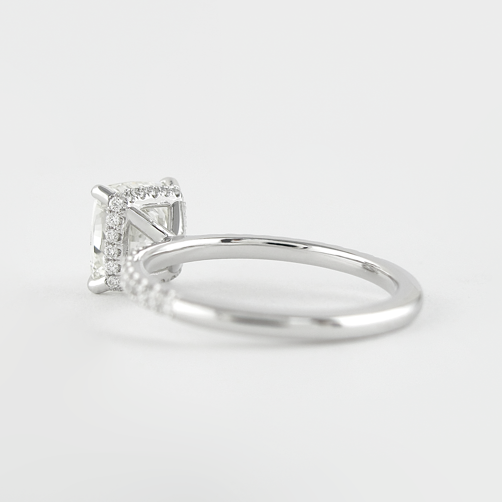 1.80 CT Cushion Cut Moissanite Pave Engagement Ring