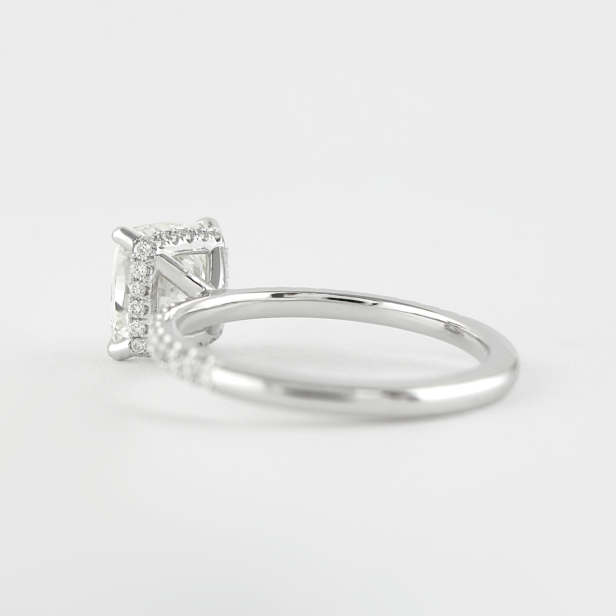 1.80 CT Cushion Cut Moissanite Pave Engagement Ring