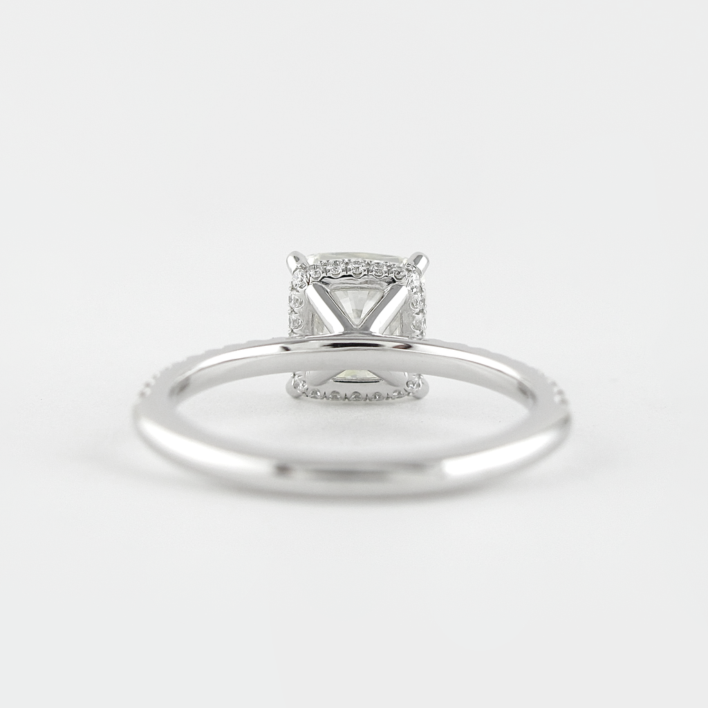 1.80 CT Cushion Cut Moissanite Pave Engagement Ring