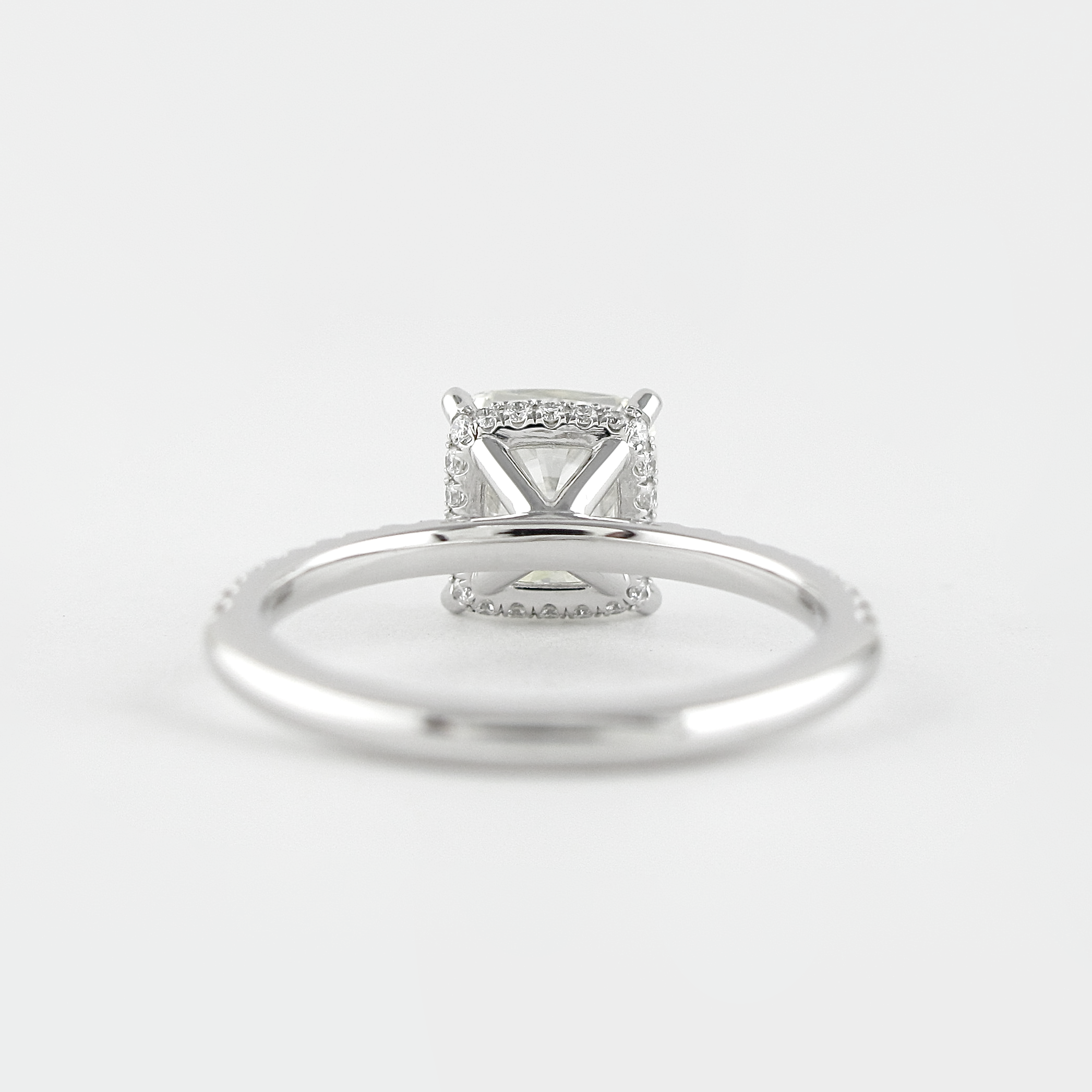 1.80 CT Cushion Cut Moissanite Pave Engagement Ring