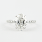 1.33 CT Oval Cut Hidden Halo Moissanite Engagement Ring
