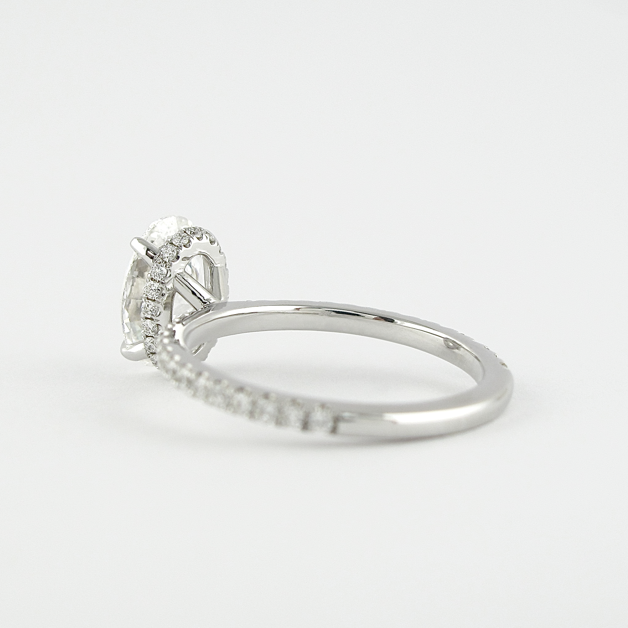 1.33 CT Oval Cut Hidden Halo Moissanite Engagement Ring
