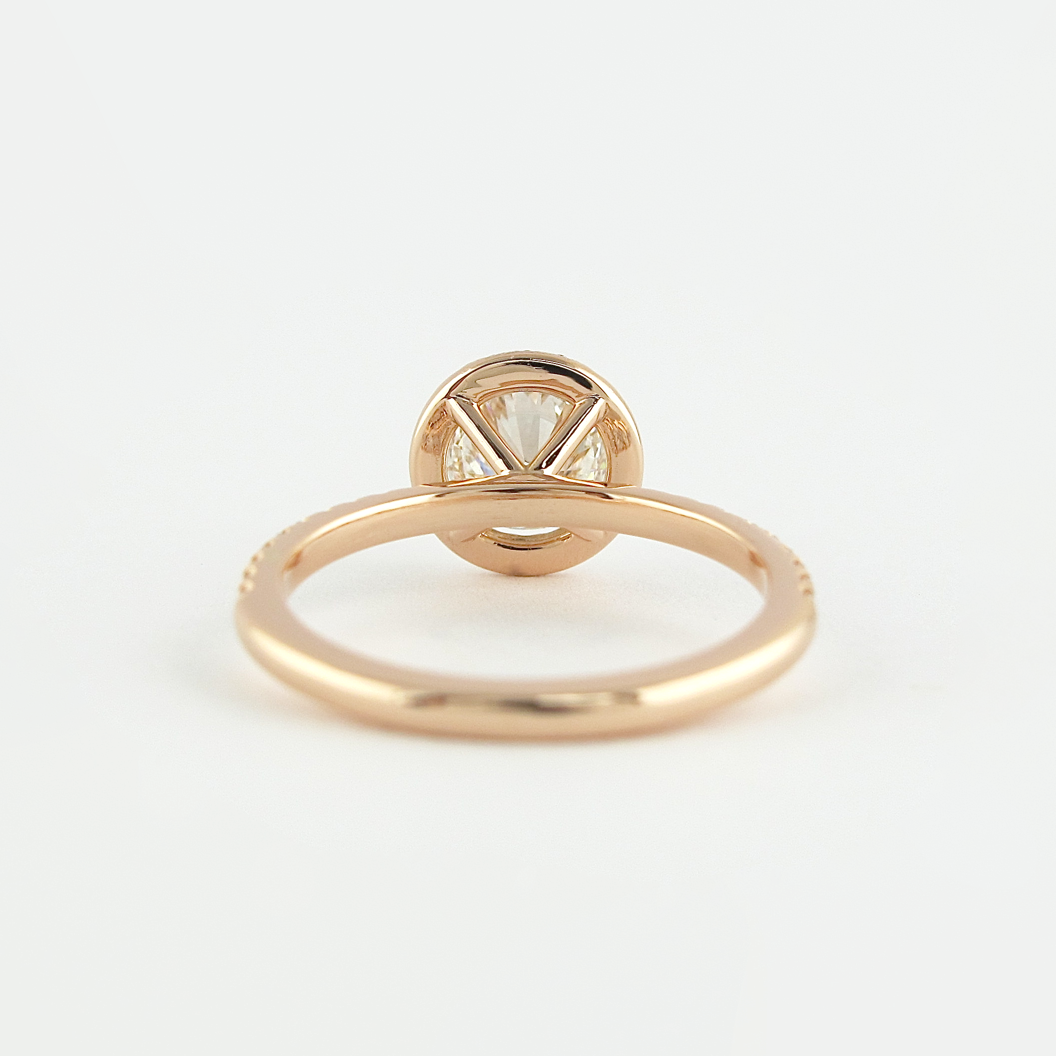 1.0 CT Round Cut Halo Style Moissanite Engagement Ring