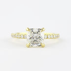 1.20 CT Cushion Cut Pave Moissanite Engagement Ring