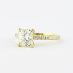 1.20 CT Cushion Cut Pave Moissanite Engagement Ring