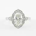 1.91CT Oval Cut Moissanite Vintage Halo Engagement Ring
