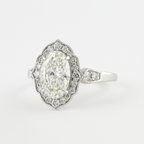 1.91CT Oval Cut Moissanite Vintage Halo Engagement Ring