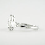 1.50 CT Pear Cut Moissanite 3 Stone Engagement Ring in 14K White Gold