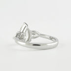 1.50 CT Pear Cut Moissanite 3 Stone Engagement Ring in 14K White Gold