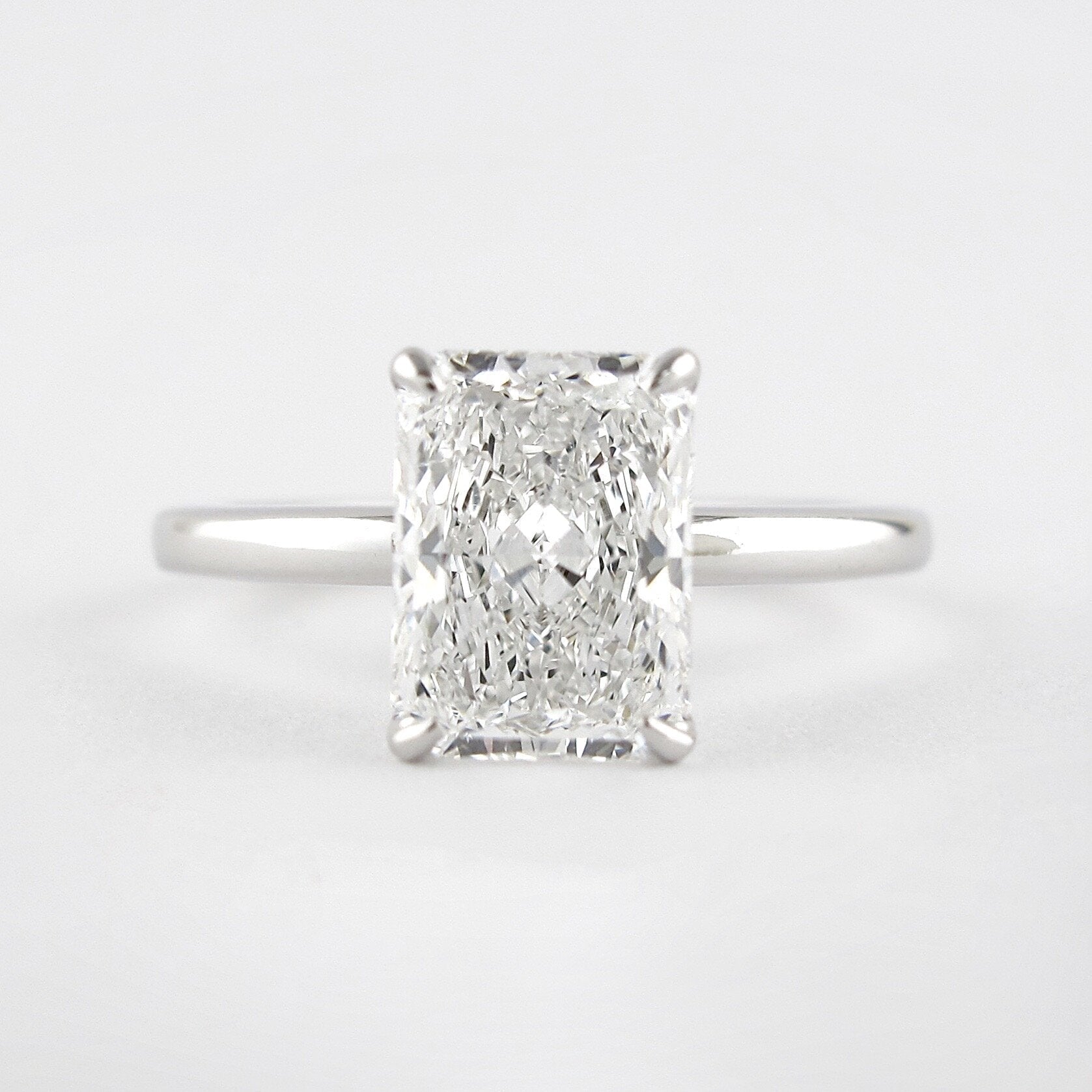 1.80 CT Radiant Cut Moissanite Solitaire Engagement Ring
