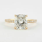 1.50 CT Cushion Cut Pave Moissanite Engagement Ring
