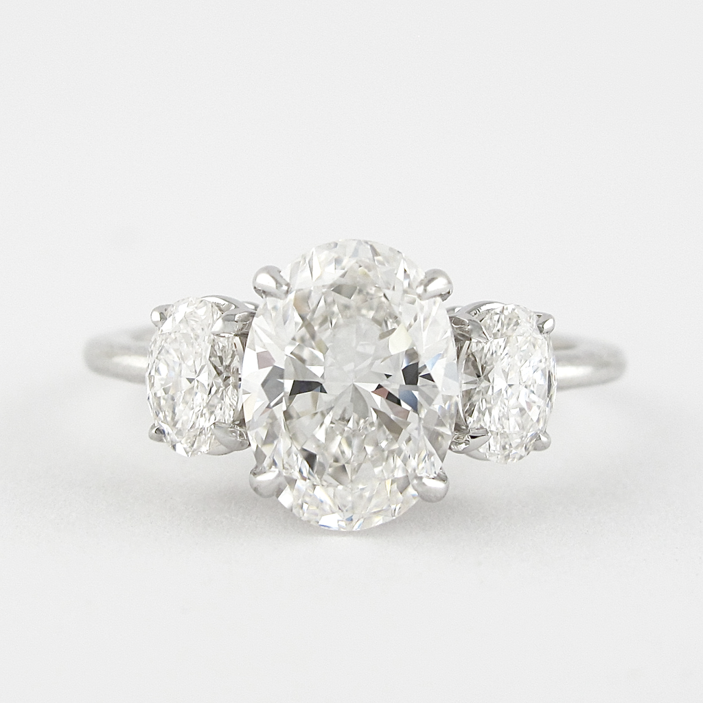 1.91 CT Oval Cut Moissanite Three Stone Engagement Ring