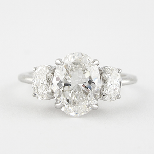 1.91 CT Oval Cut Moissanite Three Stone Engagement Ring