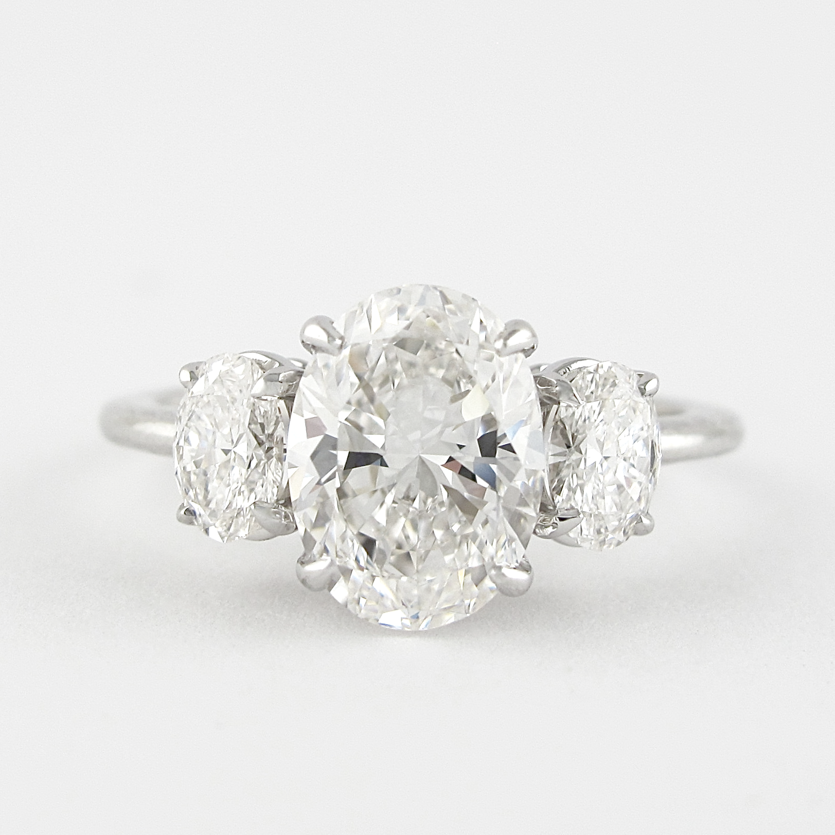 1.91 CT Oval Cut Moissanite Three Stone Engagement Ring