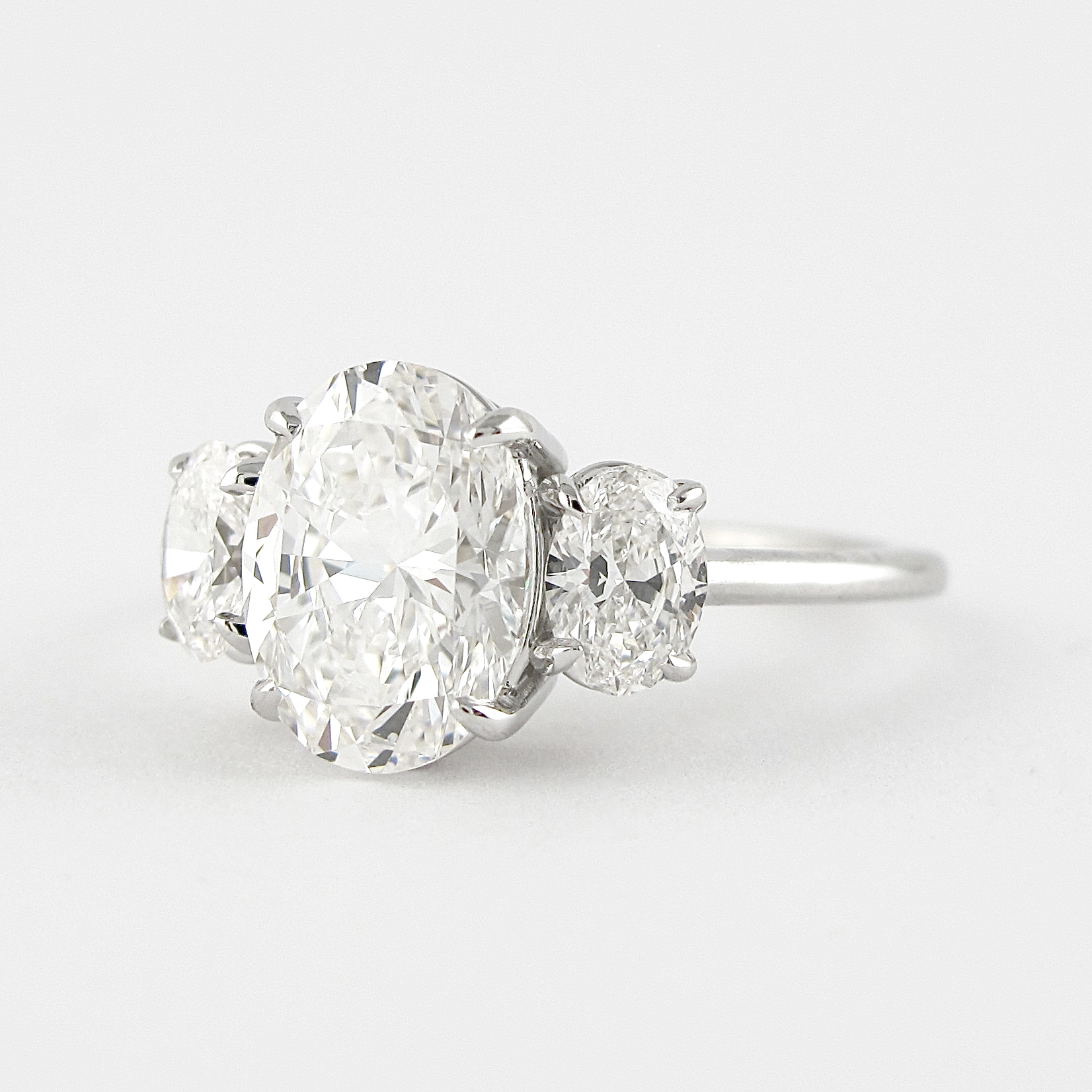 1.91 CT Oval Cut Moissanite Three Stone Engagement Ring