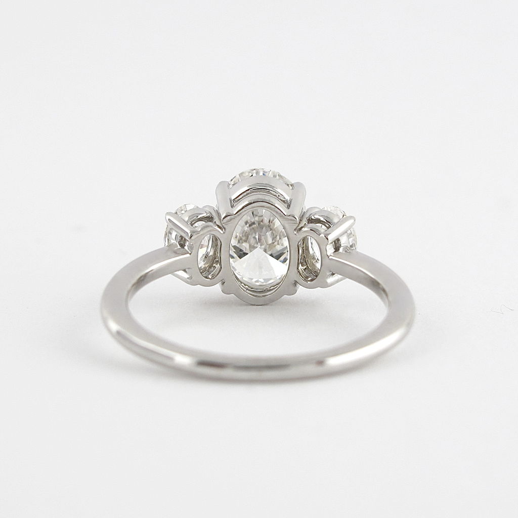 1.91 CT Oval Cut Moissanite Three Stone Engagement Ring