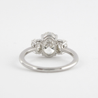 1.91 CT Oval Cut Moissanite Three Stone Engagement Ring