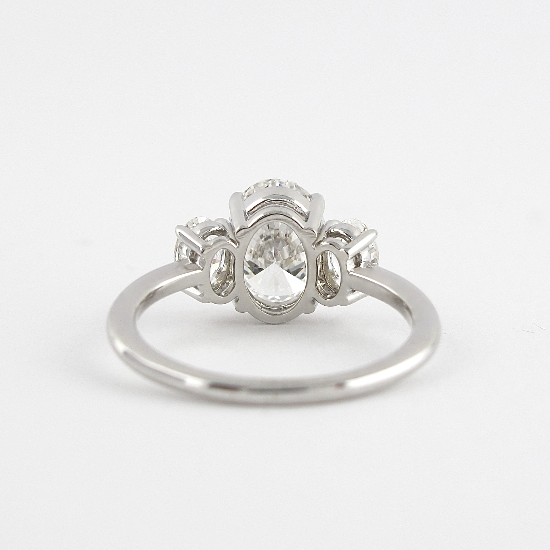 1.91 CT Oval Cut Moissanite Three Stone Engagement Ring