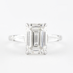 2.30 CT Emerald Moissanite Three Stones Engagement Ring