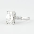 2.30 CT Emerald Moissanite Three Stones Engagement Ring