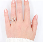 0.6 CT Marquis Cut Cluster Style Moissanite Engagement Ring