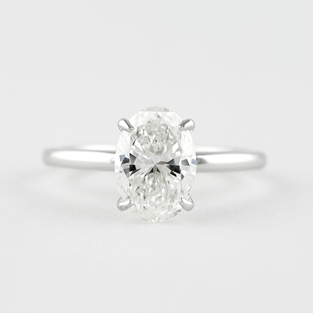 0.84 CT Oval Cut Moissanite Solitaire Style Engagement Ring