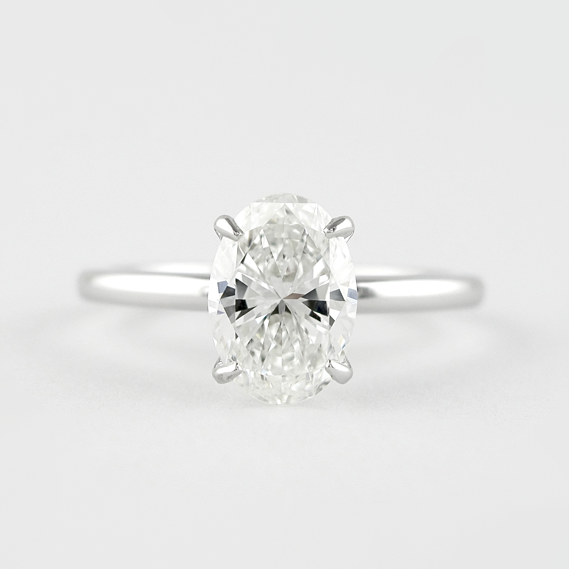0.84 CT Oval Cut Moissanite Solitaire Style Engagement Ring