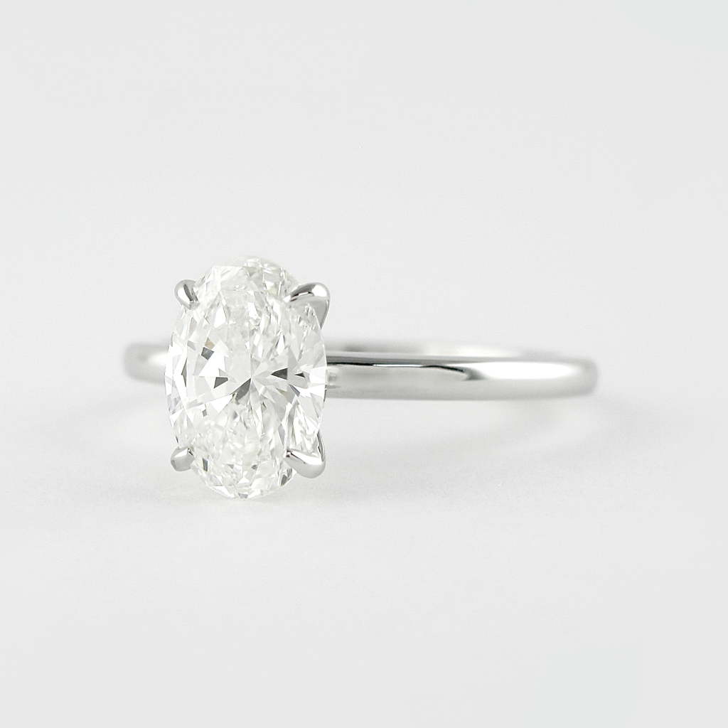0.84 CT Oval Cut Moissanite Solitaire Style Engagement Ring