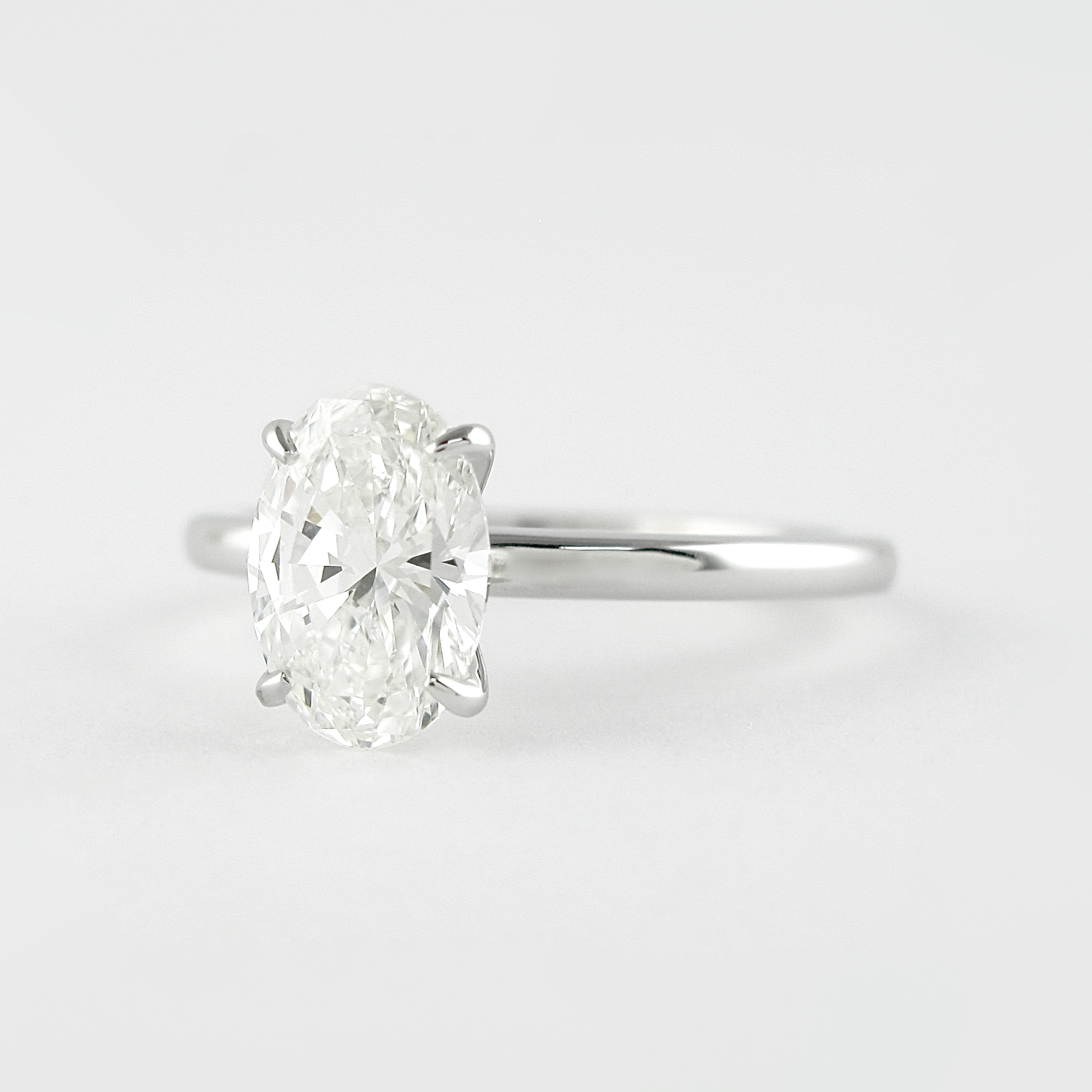 0.84 CT Oval Cut Moissanite Solitaire Style Engagement Ring