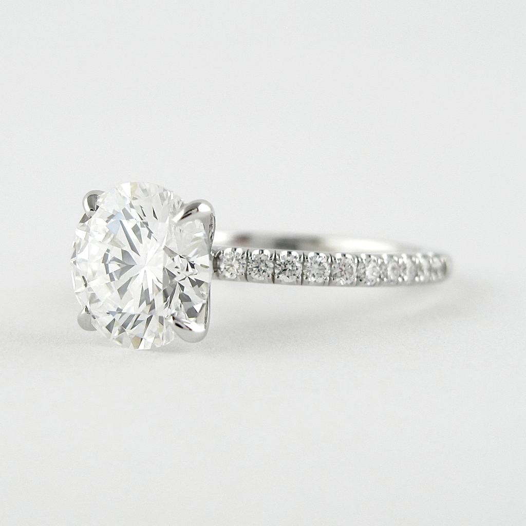 1.50 CT Round Cut Moissanite Pave Setting Engagement Ring