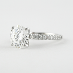 1.50 CT Round Cut Moissanite Pave Setting Engagement Ring
