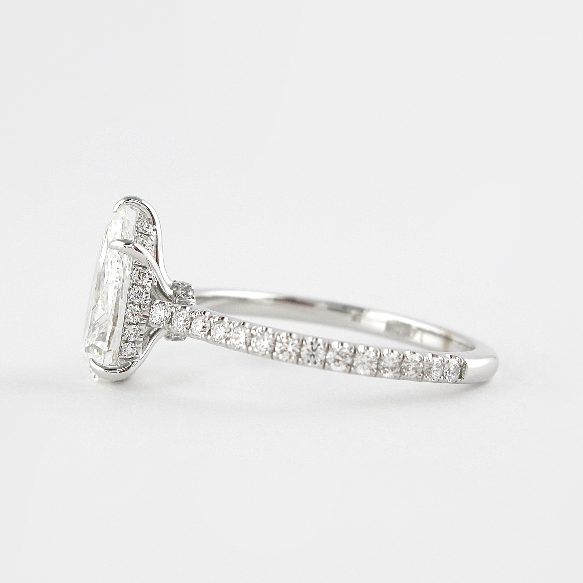 1.50 - 3.50 CT Pear Cut Moissanite Pave Engagement Ring