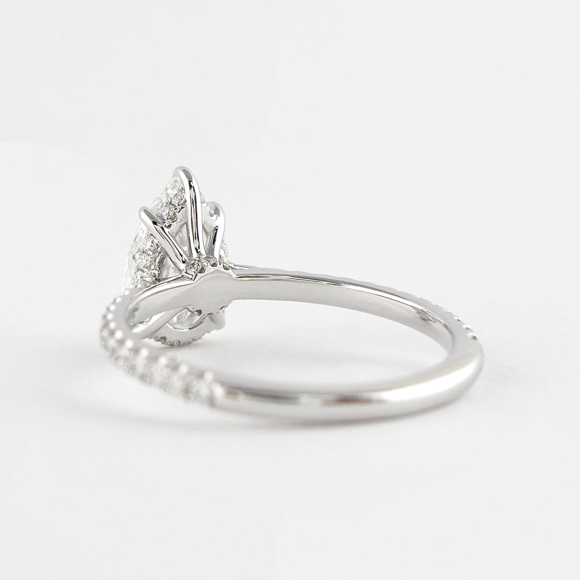 1.50 - 3.50 CT Pear Cut Moissanite Pave Engagement Ring