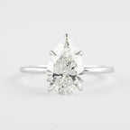 1.50 CT Pear Cut Solitaire Moissanite Engagement Ring
