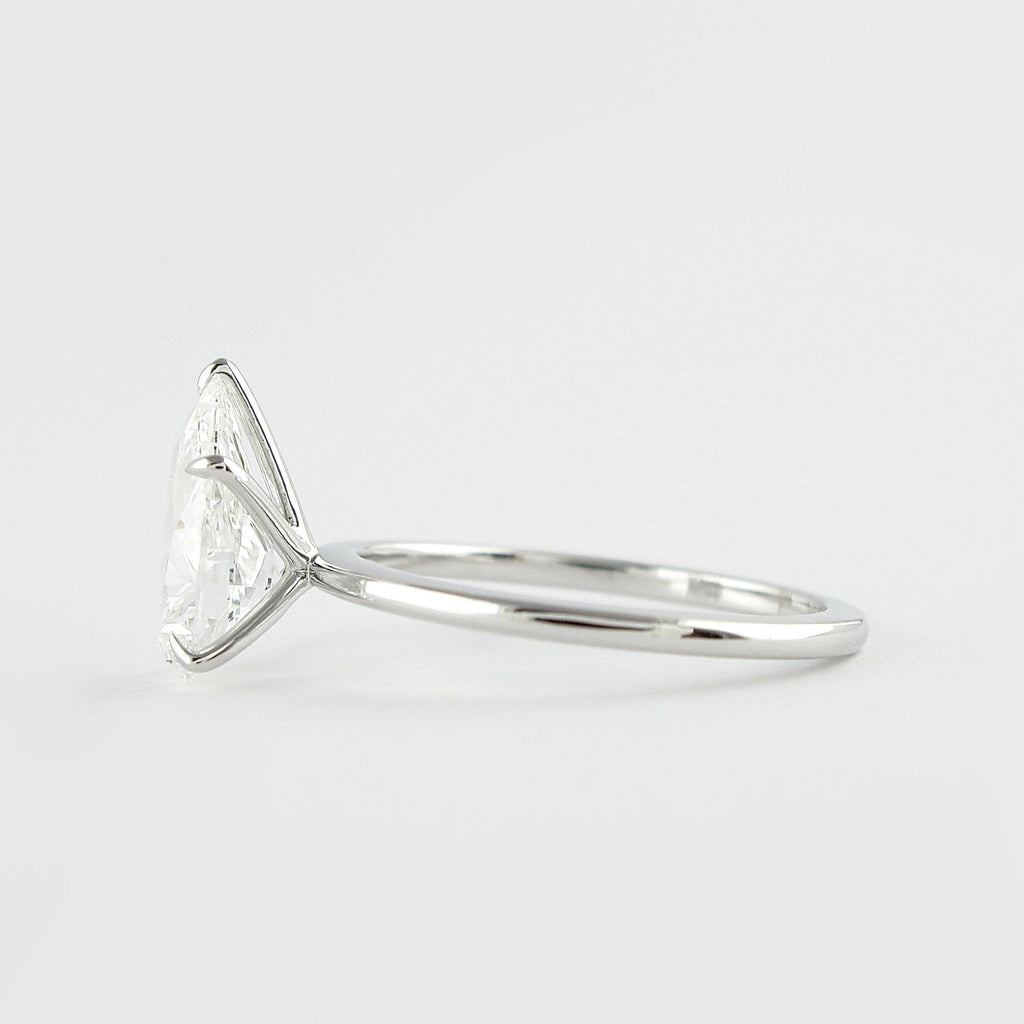 1.50 CT Pear Cut Solitaire Moissanite Engagement Ring