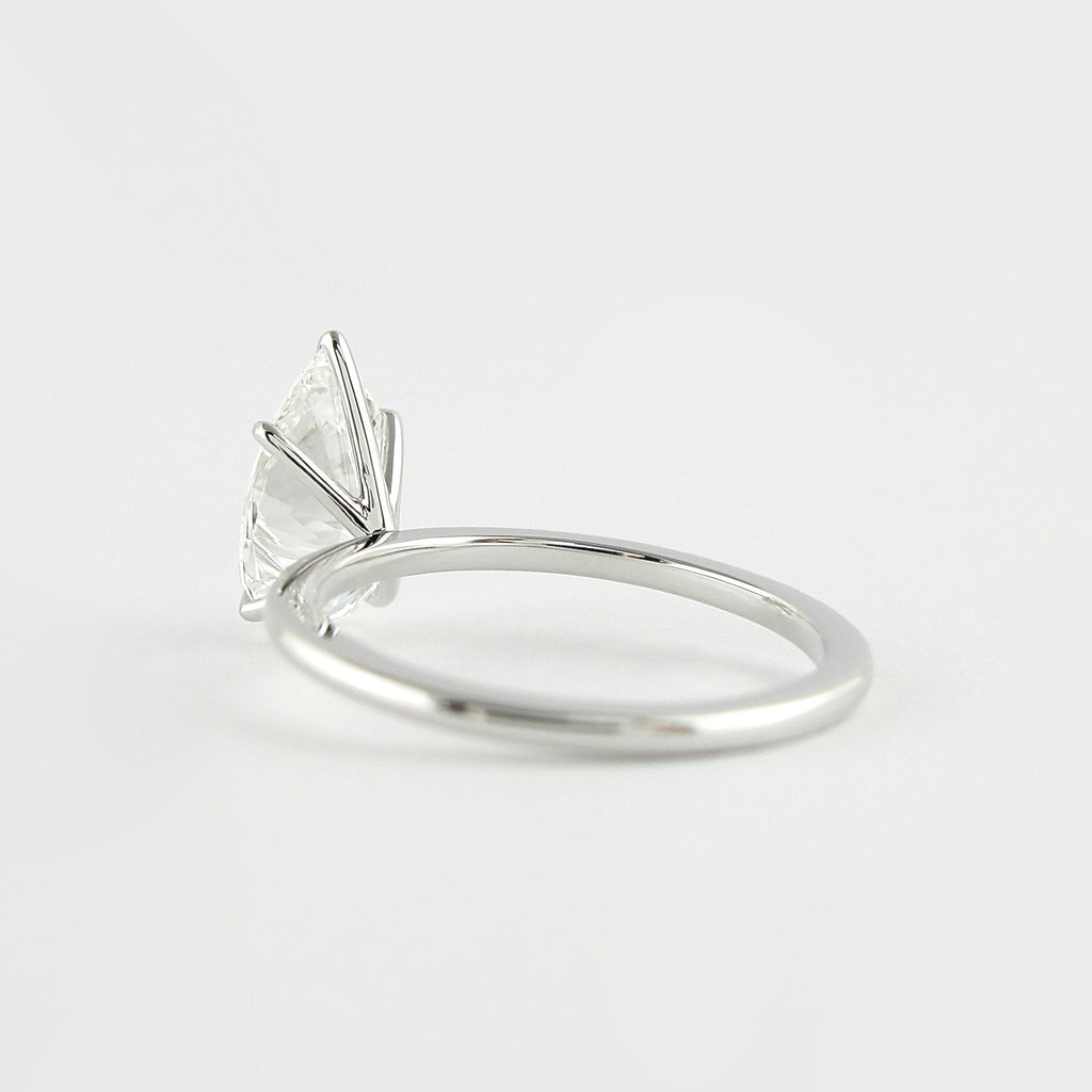 1.50 CT Pear Cut Solitaire Moissanite Engagement Ring