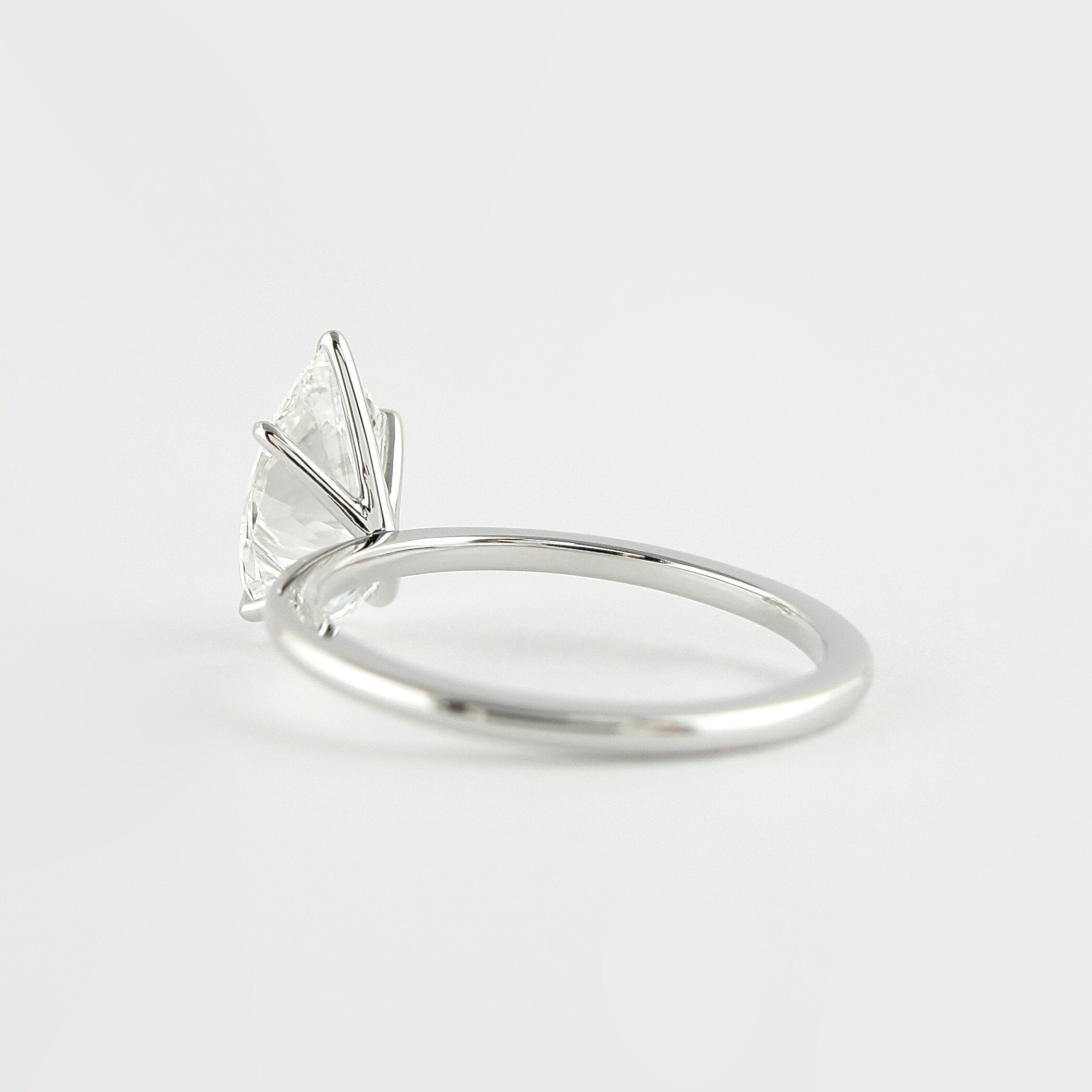 1.50 CT Pear Cut Solitaire Moissanite Engagement Ring