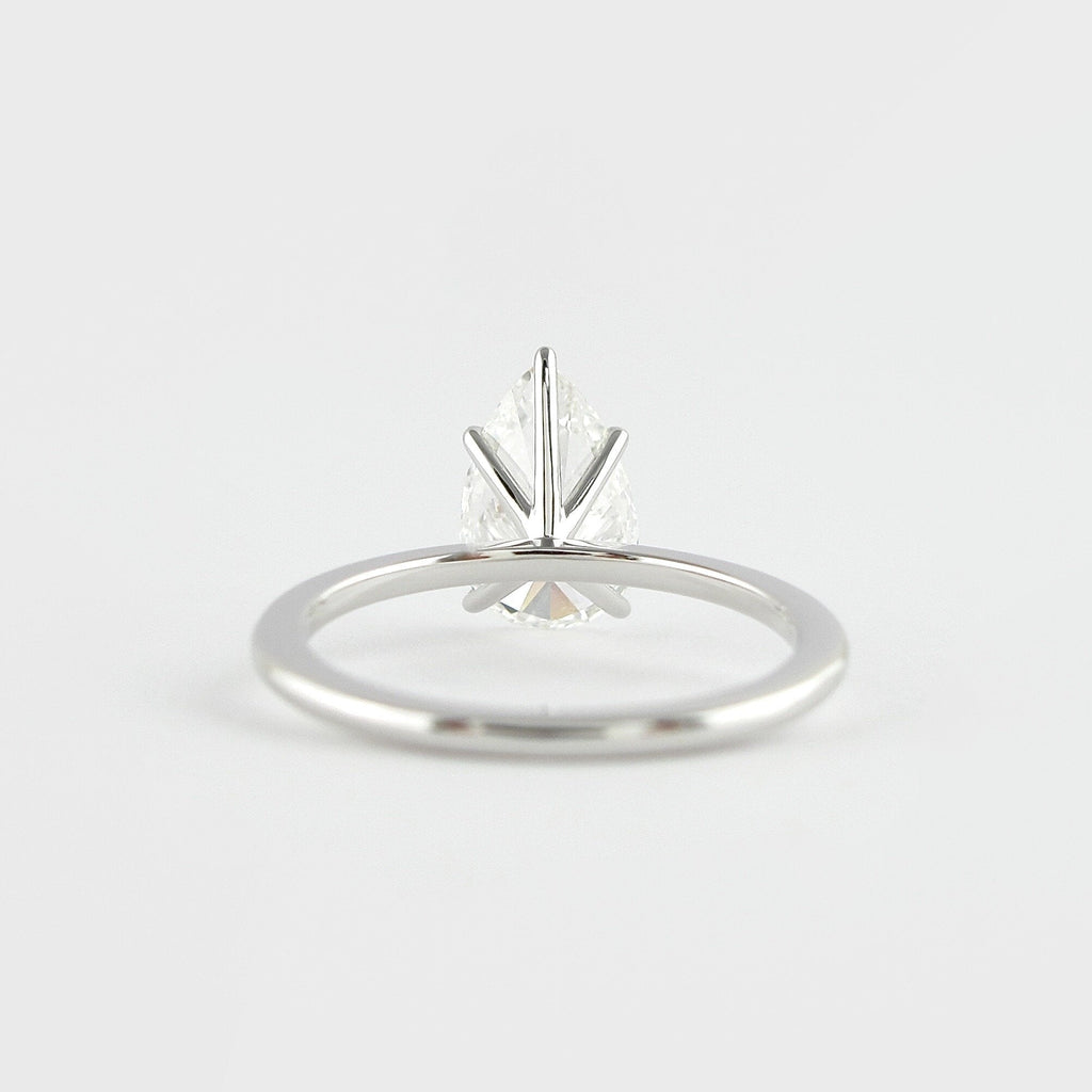 1.50 CT Pear Cut Solitaire Moissanite Engagement Ring