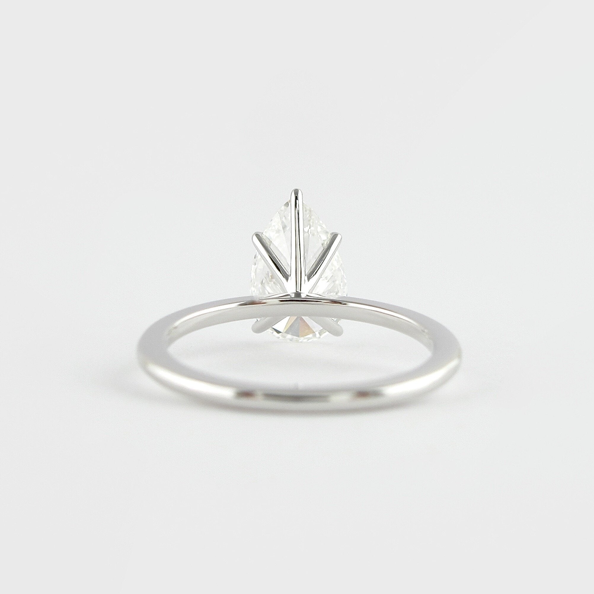 1.50 CT Pear Cut Solitaire Moissanite Engagement Ring