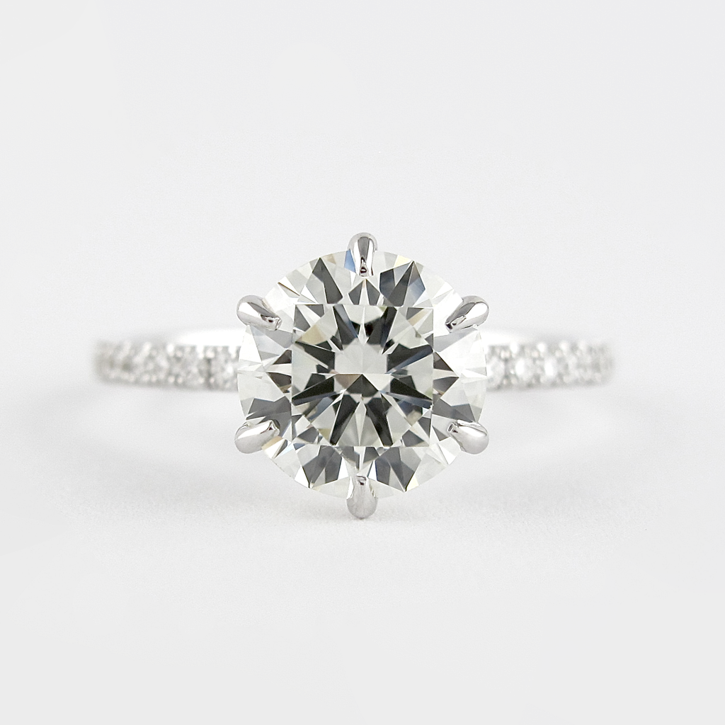1.20 CT Round Cut Pave Style Moissanite Engagement Ring