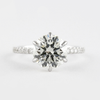 1.20 CT Round Cut Pave Style Moissanite Engagement Ring