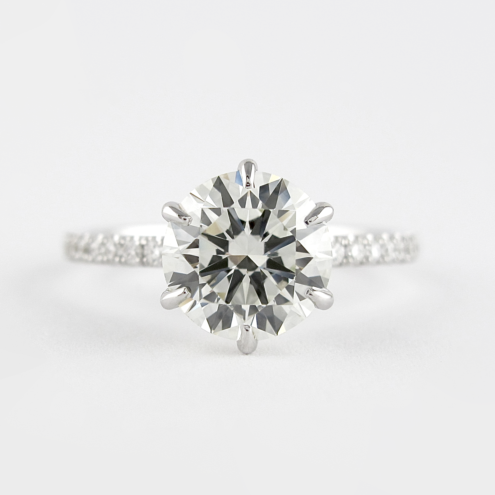1.20 CT Round Cut Pave Style Moissanite Engagement Ring