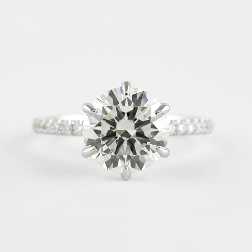 1.20 CT Round Cut Pave Style Moissanite Engagement Ring