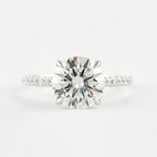 1.0 CT Round Cut Hidden Halo Moissanite Engagement Ring