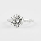 1.20 CT Round Cut Pave Style Moissanite Engagement Ring