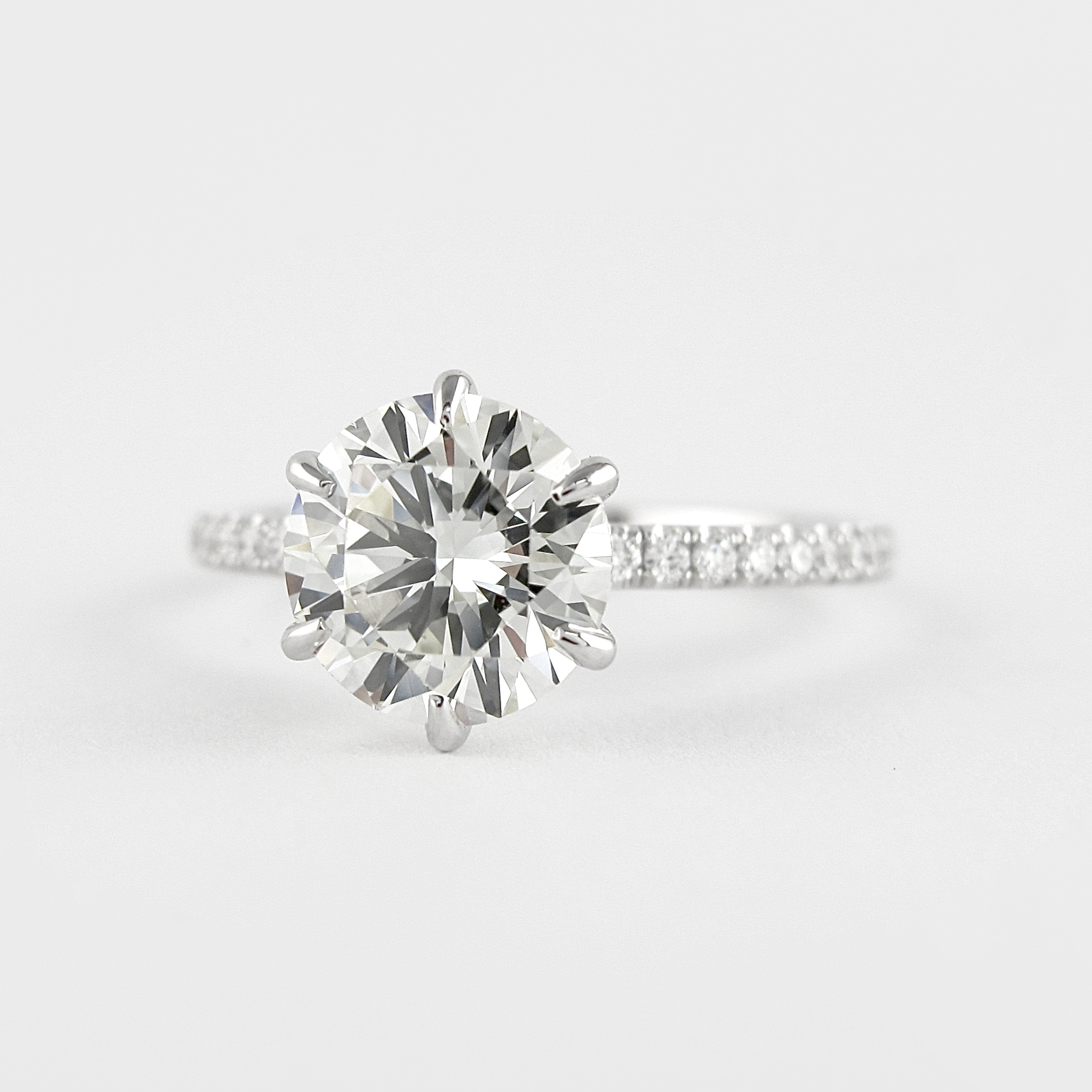 1.20 CT Round Cut Pave Style Moissanite Engagement Ring