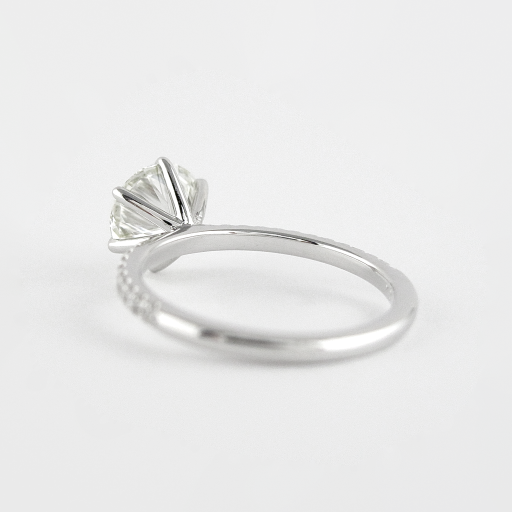 1.20 CT Round Cut Pave Style Moissanite Engagement Ring