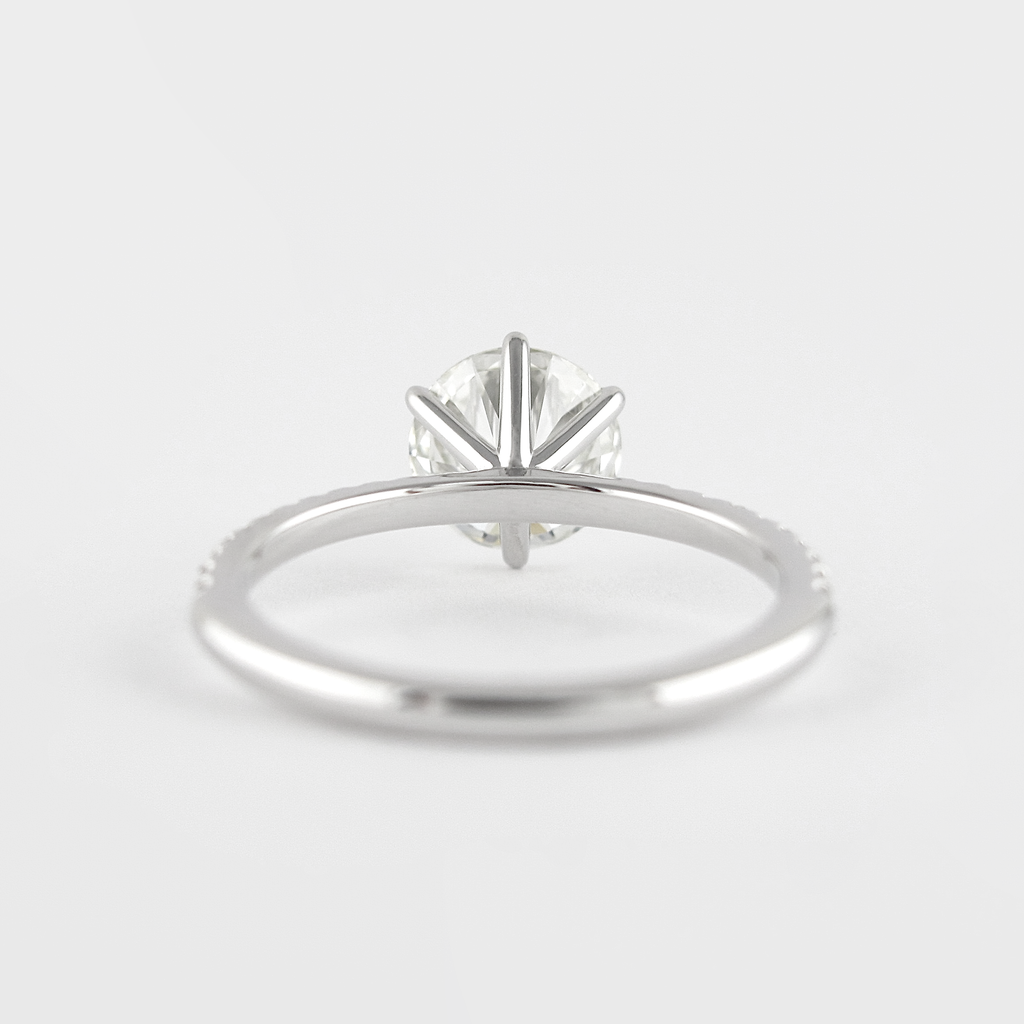 1.20 CT Round Cut Pave Style Moissanite Engagement Ring